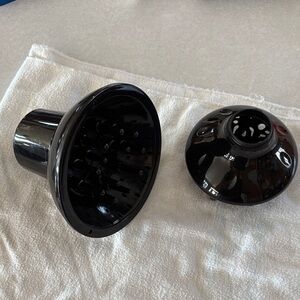 Sleek Black Hair Dryer Diffuser Set of 2
